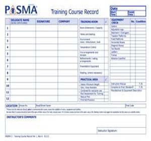 Training Course Record PASMA 15